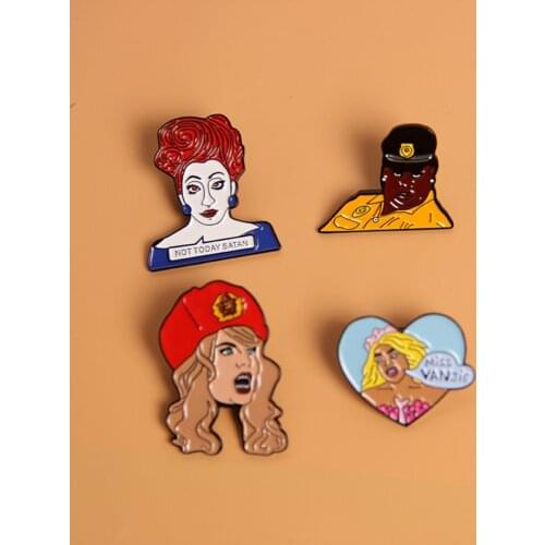 Classic TV Series The Found Drag Queen Enamel Brooch Pins Badge Lapel Pins Alloy Metal Fashion Jewelry Accessories Gifts