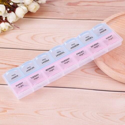14 Grids 7 Days Weekly Pill Case Medicine Tablet Dispenser Organizer Pill Box Weekly Splitters Pill Storage Container