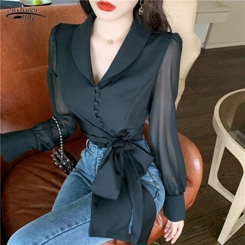 Fashion Woman Blusas Mujer Elegant Autumn White Bow Long Sleeve Womens Shirt Top Blouses and Shirts Plus Size Women Tops 15746