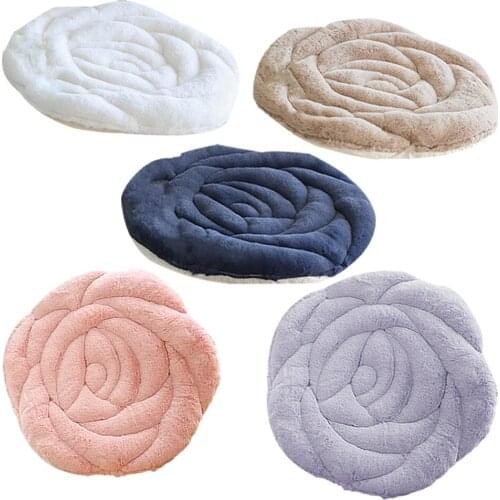 Soft Seat Cushion Cozy Rose Flower Shaped Warm Comfortable Anti-skid Living Room Decoration