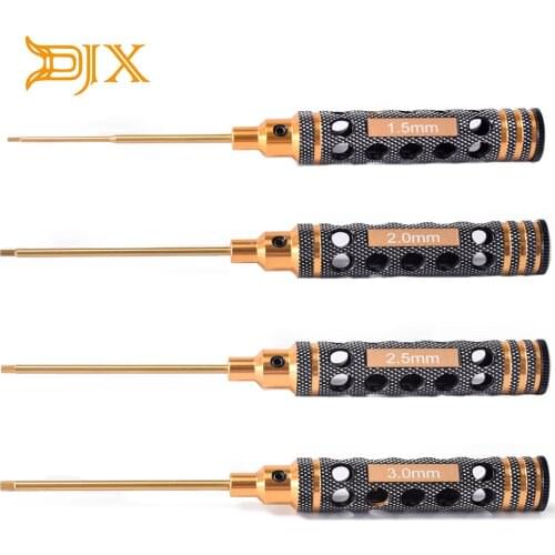 DJX 4pcs Screwdriver Repair Tool Set Hex Screwdriver Tools for RC Car Parts Tool Kit