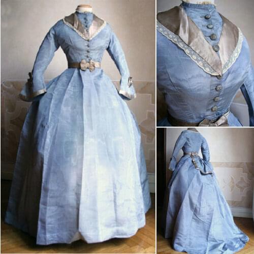 2017 New!Customer-made Victorian Dress1860S Scarlett Civil War Southern Belle dress Marie Antoinette dresses US4-36 C-916