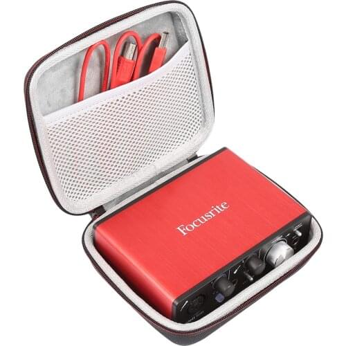 2019 Newest EVA Hard Portable Cover Bag Case Travel Protective Cases for Focusrite Scarlett Solo Case Extra Space
