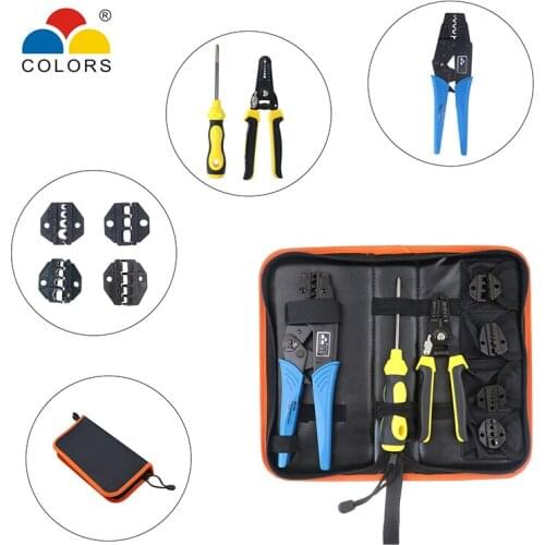 COLORS Crimper Crimp Cable Wire Cutter Pliers Stripper Hand Tool 20-5AWG Crimping Plier Cutting HS-1016 0.5-16mm