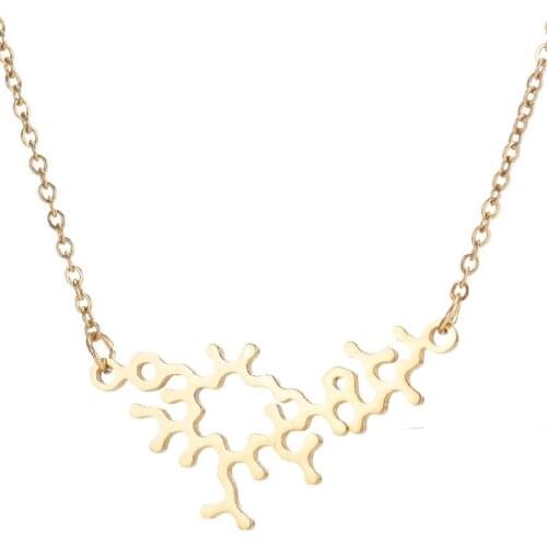 Stainless Steel Oxytocin Molecule Necklace Love Molecular Bonding Science Pendants Necklaces For Women Chemistry Choker Necklace