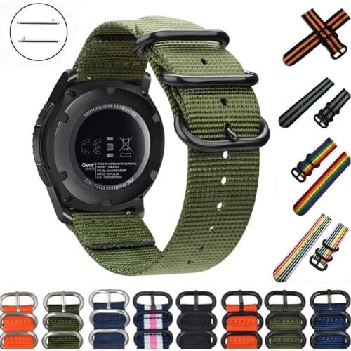 20mm 22mm watch strap For Samsung Galaxy watch 46mm 42mm Active2 Active1 Gear S3 frontier Sports nylon nato strap