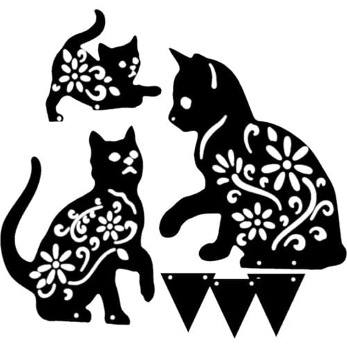 Garden Cat Stakes Garden Decor Animals Statue for Outdoor Garden Decor
