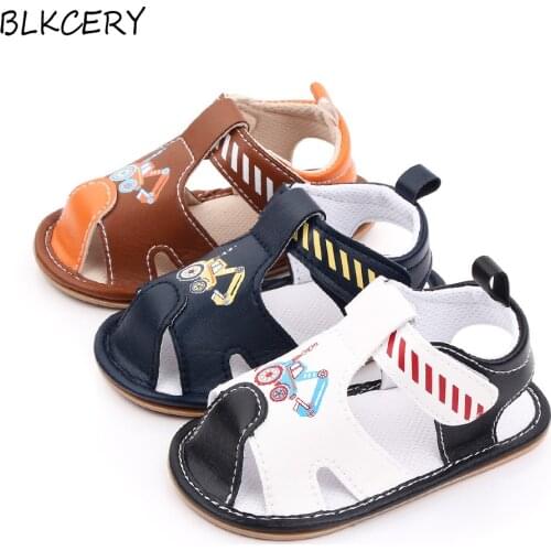 New Baby Boy Sandales Newborn Bebes Summer Shoes Toddler Footwear Soft Rubber Sole Flats for 1 Year Old Infant Leather Sandalen