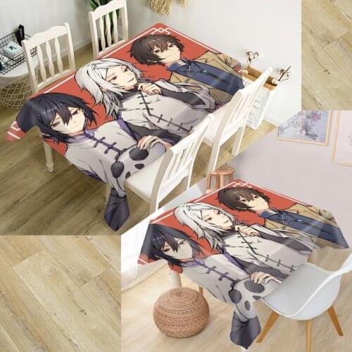 Customize Bungou Stray Dogs Tablecloth Oxford Cloth Dust-proof Rectangular Table Cover For Party Home Decor 100X140cm140X140cm