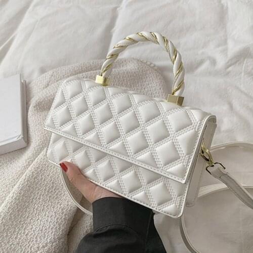 Solid Color PU Leather Crossbody Bags For Women 2021 Summer Branded Shoulder Handbags And Purses Trending Luxury Lady Hand Bag