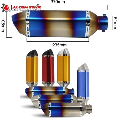 Alconstar- AkRacing Exhaust Universal 38-51Amm Muffler Pipe Moto Escape for Motorcycle ATV Dirt bike Scooter 125-600cc