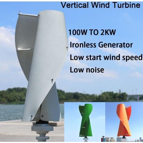 New Energy Vertical Windmill 400w 500w 600w 1kw 12v 24v 48v turbine maglev generator with 12v 24v Auto MPPT controller for home