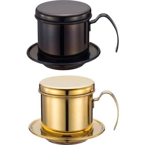 Vietnam Coffee Filter Pot Pour Over Dripper Brewing Milk Frother Maker Single Cup Brewer Press Percolator Home Kitchen Coffee Ma