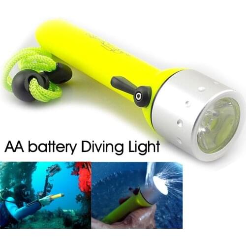 High powerful Waterproof LED Diving Flashlight scuba AA Q5 Underwater Flash Torch Light lamp lantternTorches Light For Fishing T