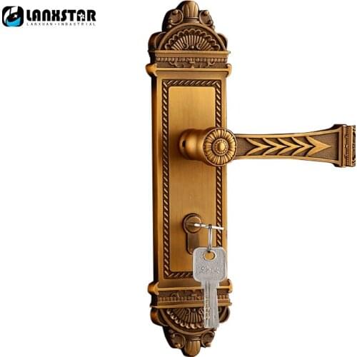 High Quality Zinc Alloy Handle Lock Mute Indoor Lockset Europe Style Decoration Luxury Wooden Door locks