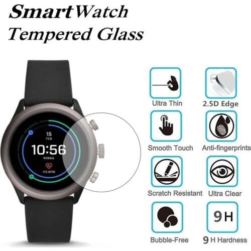 Film For Fossil Gen 1/2/3/4/5/Sport Smart Watch Anti-Scratch Tempered Glass Screen 9H Ultra HD Clarity Protector Cover