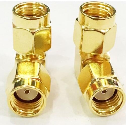 10pcs RP-SMA Male to RP-SMA Male Right Angle RF Adapter Connector