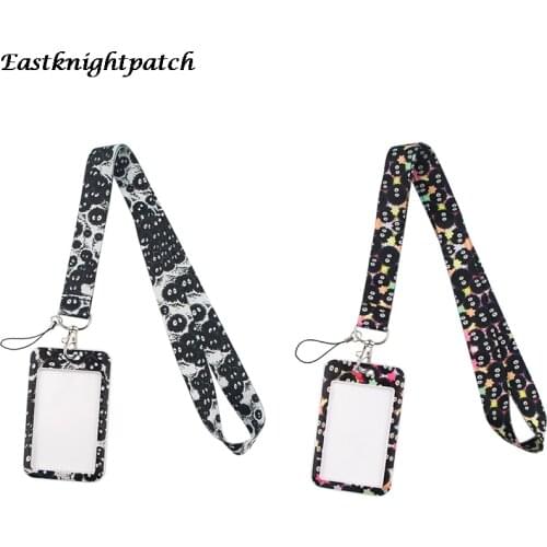 12pcs/lot E2948 Cartoon Lanyard Keychain keys Badge ID Mobile Phone Rope Kids Gifts Lanyard With Card Holder Cover