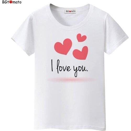 2021 super cool I LOVE YOU T shirt girl/women creative fashion popular shirt Brand Good quality casual shirt cool tops