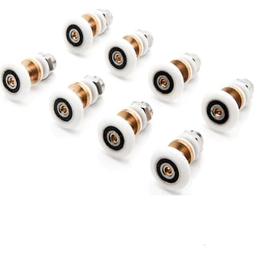 8 PCS 19/23/25/27mm Diameter Shower Glass Sliding Door Hanging Wheel Roller Bathroom Sliding Cabinet Eccentric Pulleys
