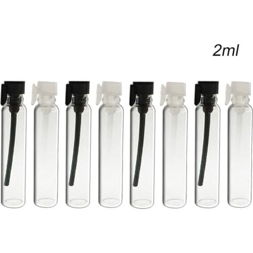 Promotion!! 100 x 2ml perfume glass bottle 2cc parfum sample vials test tube 2 ml fragrance bottle oil sample containers
