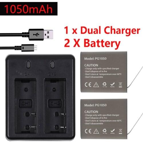 3.7V 1050mAh Action Camera PG1050 Battery For EKEN H9 H9R H3 H3R H8R PRO SJ4000 SJCAM SJ5000 M10 SJ5000X Rechargeable Battery