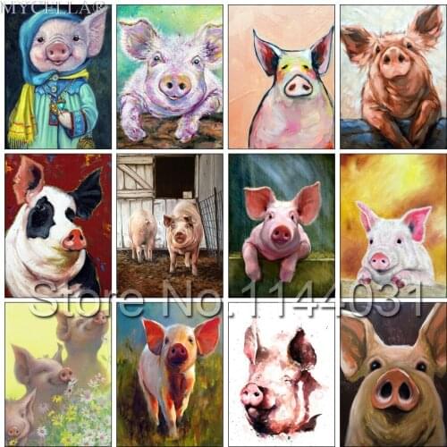 5D Diy Diamond Painting Pigs Full Diamond Embroidery Animals Drill Rhinestone Diamond Mosaic Crafts Needlework Christmas Gift