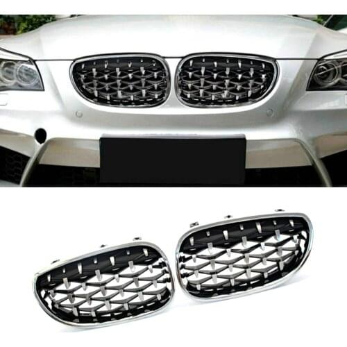 Car Accessories Front Grille Middle Net Grills Assembly Frame Cover Exterior Decoration Parts For BMW 5 Series E60 E61 2003-2010