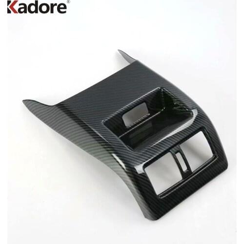 For Nissan Altima 2019 2020 Caron Fiber Rear Seat Air Vent Cover Trim AC Outlet Frame Trims Sticker Car Interior Accessories