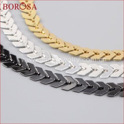 BOROSA Wholesale Copper Metal Fishtail Chain for Necklace Bracelet,Chain Jewelry Makings Findings Materials Accessories PJ071