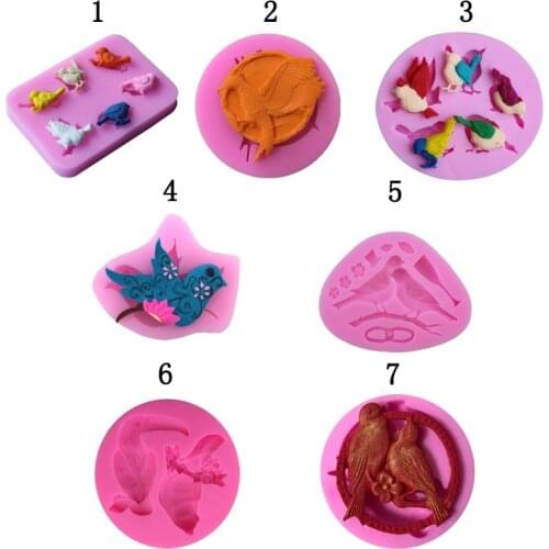 DIY Various Birds Molds Fondant Chocolate Silicone Mold Candy Moulds Food-Grade Bakeware Pastry Tool
