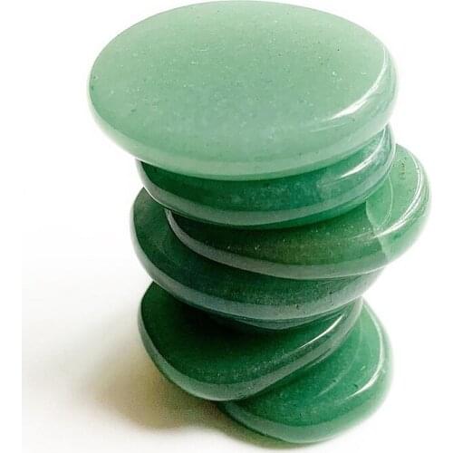 7pcs Polished Natural Green Aventurine Palm Stones Amulet Energy Stones Reiki Healing Crystal Set Fengshui Home Decor