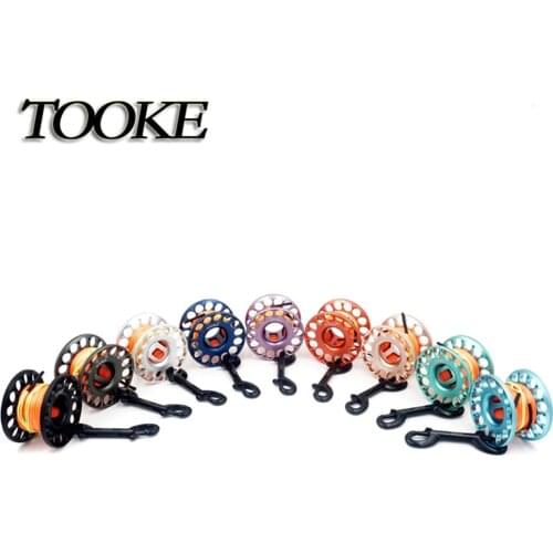 Scuba Diving Aluminum Alloy Spool Finger Reel with Stainless Steel Bolt Snap 30m 45m Hook SMB Safe Equipment BCD Accessories