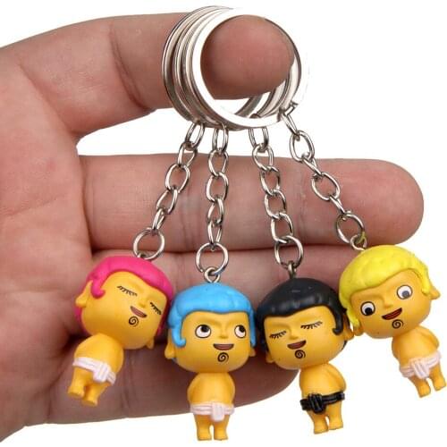 Creative Cartoon Short Pants Super Daddy Doll Keychain Cute Couple Key Chain Holder Backpack Hanging Gift 4pcs/lot