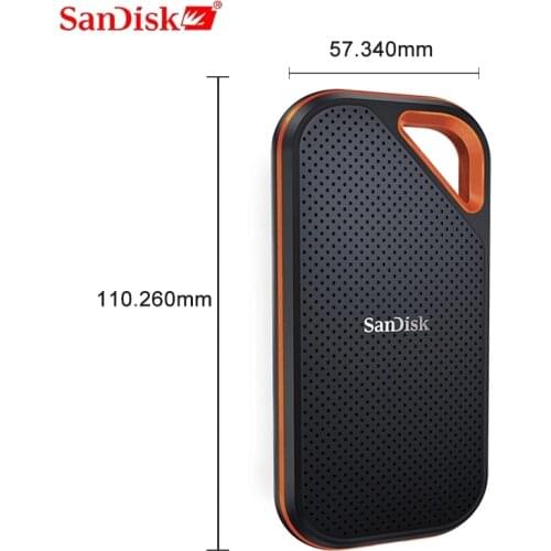 SanDisk Mobile hard drive 2T 1TB 500g Extreme PRO Portable External SSD Up to 1050MB/s USB-C USB 3.1 for Laptop camera or server