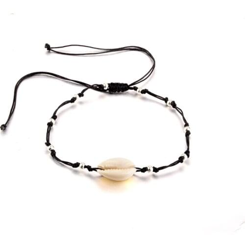 Trendy Simple Boho Handmade Rope Bead Shell Bracelet Set for Women Bohemia Rope Chain Charm Bracelets Ethnic Arm Cuff Jewelry