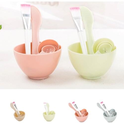 4pcs Facial Brush Mask Bowl Spoon Set Mask Brush Bar DIY Beauty Tool Mixing Tool