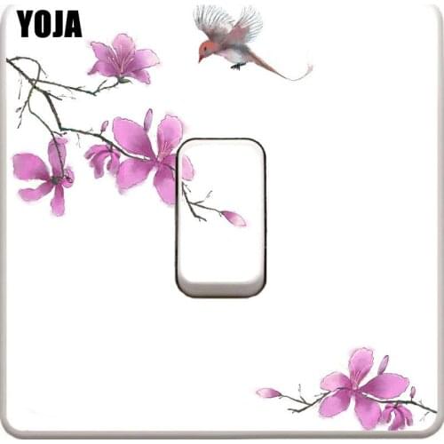 YOJA The Ancient Style Of Chinese Fenghua Birds Nice Quality Switch Sticker PVC Room Decor Wall Decal 8SS0701