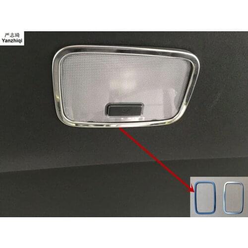 Stainless steel 1pc Rear reading light decorative frame car stickers For Hyundai Kona Encino 2018 2019 Car Stying