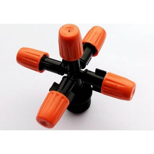 Wholesale 1/2" DN15 Cross 5 eyes atomizing sprayer Gardening greenhouses sprinkler heads Atomized micro-spray cooling nozzles
