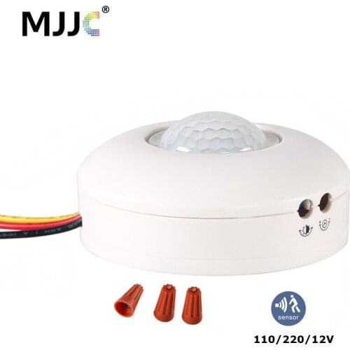 12V Motion Sensor Light Switch PIR Sensor 220V 110V Detector Movement Automatic Infrared LED Ceiling Light ON OFF with Timer