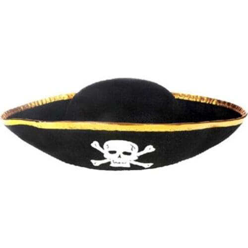 Tri Corner Pirate Hat - Three Cornered Buccaneer Costume Accessory Hat Dropship
