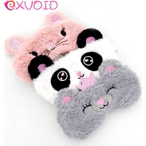 EXVOID 1PCS Panda Eye Patch Eyepatch Christmas Gift Cartoon Animal Sleeping Aid Eyes Mask Cotton Eye Cover Travel Relax