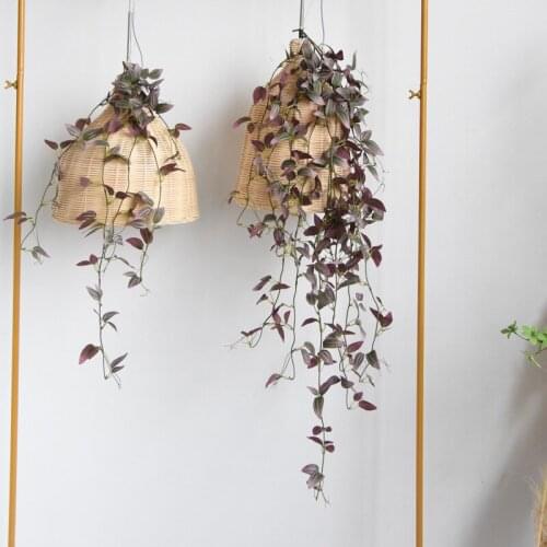 Simualtion Creeper Rattan 5 Fork Fake Plant Vines Home Wall Hanging Decoration Ceiling Pipe Winding Vines Potato Leaves