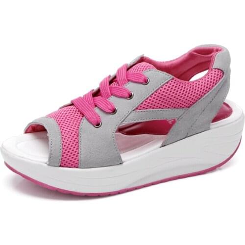 Women Sandals 2020 New Female Shoes Woman Summer Wedge Comfortable Sandals Ladies Slip-on Flat Sandals Women Sandalias Lace-Up