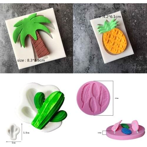 1Pcs DIY Plant Coconut Tree Pineapple Cactus Watermelon Silicone Mold Fondant Cake Decorating Tools Soap Mold Cake Chocolate