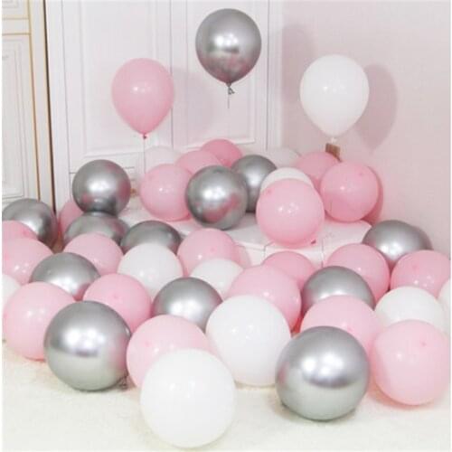 12pcs/lot Blue Latex Balloon Gold Chrome Metallic Ballons Birthday Party Wedding Decor Air Helium Balloons Baby Shower Globos