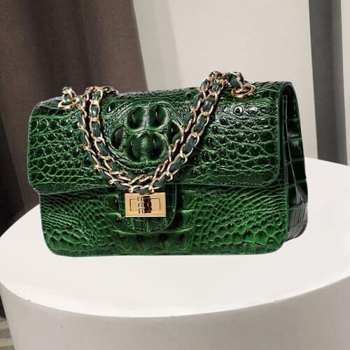 Crocodile Leather bags for women 2021 Luxury Handbags Women Bags Designer Shoulder CrossBody bags Female Brand Sac a main