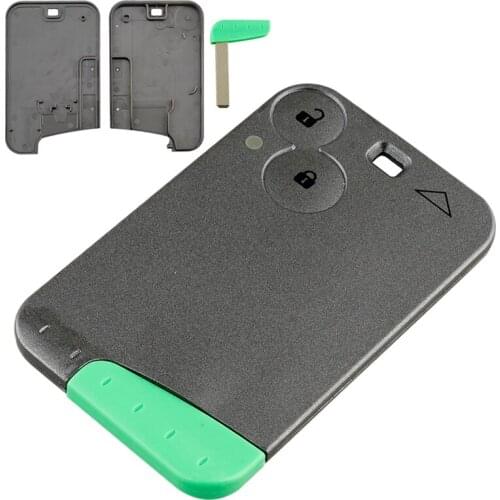 2 Buttons Car Key Card Smart Shell Case Replacement Protector with Insert Small Uncut Blank Blade Fit for RENAULT Laguna