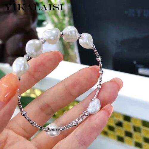 YIKALAISI Fine Jewelry Charm Bracelet Pearl Jewelry 9-10mm Natural Freshwater Pearl Bracelet Bracelet For Women